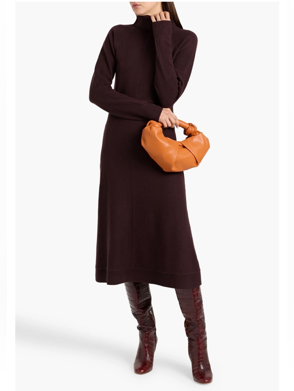 Derek Lam 10 Crosby Diana 100% Wool Turtleneck Midi Dress L NWT